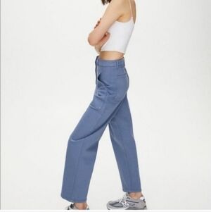 WILFRED | Modern Utility Pants Cargo Straight Leg Dust Blue Aritzia Size 4 High